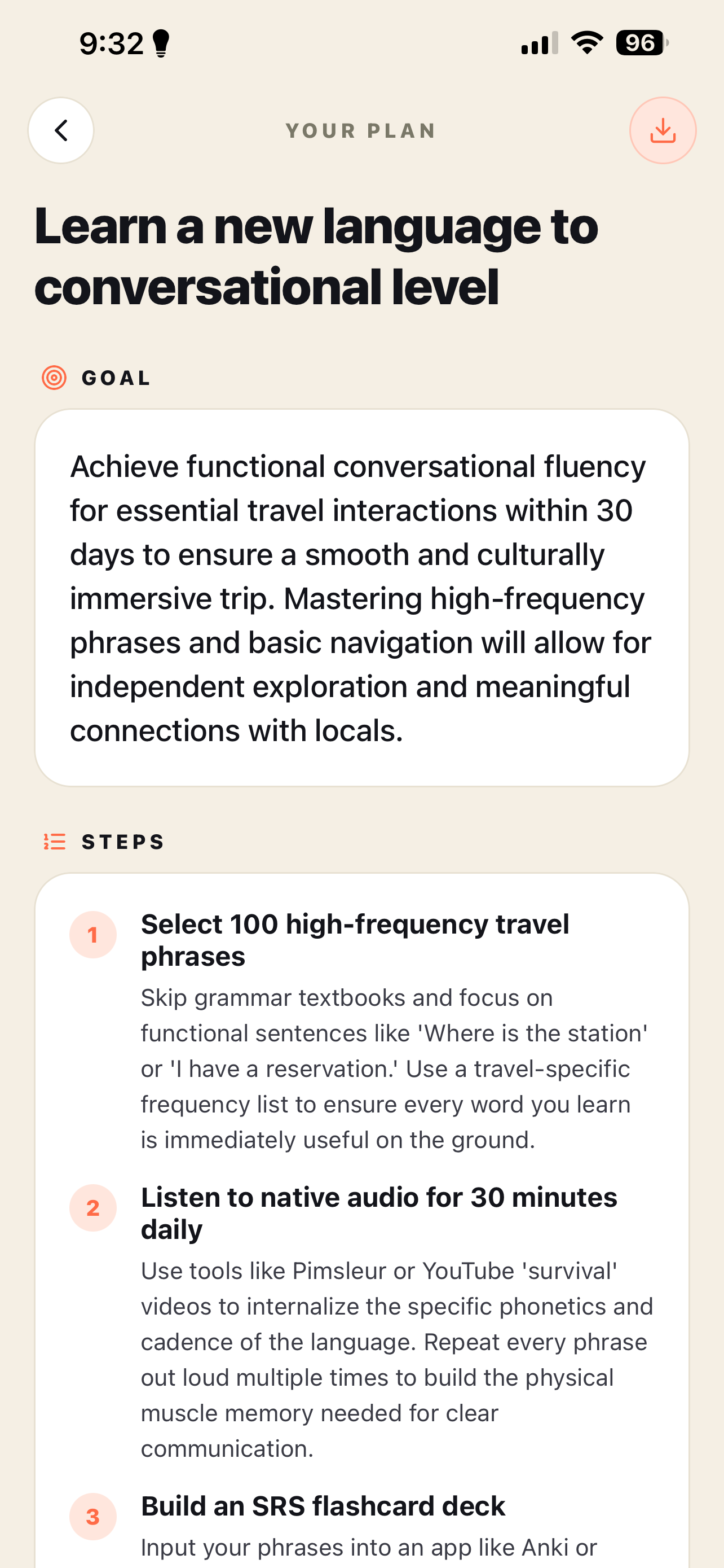 Creating an AI task breakdown plan in Intently for ADHD