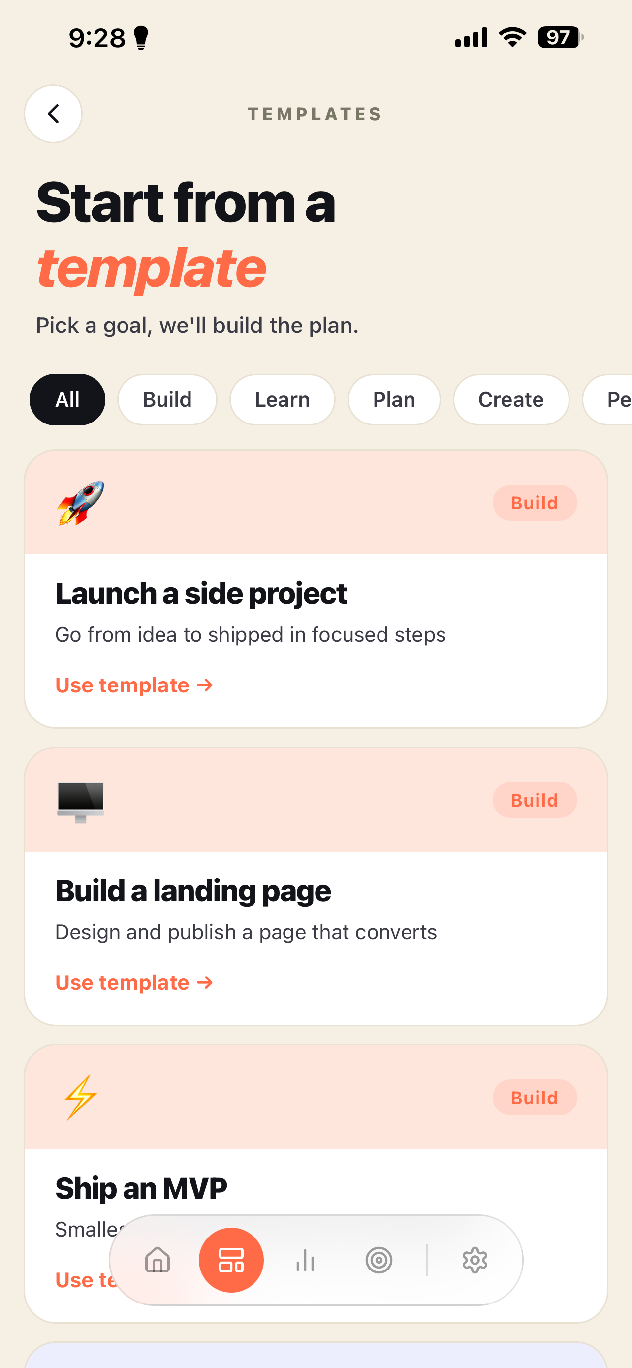 Quick-start AI templates for common ADHD tasks and goals