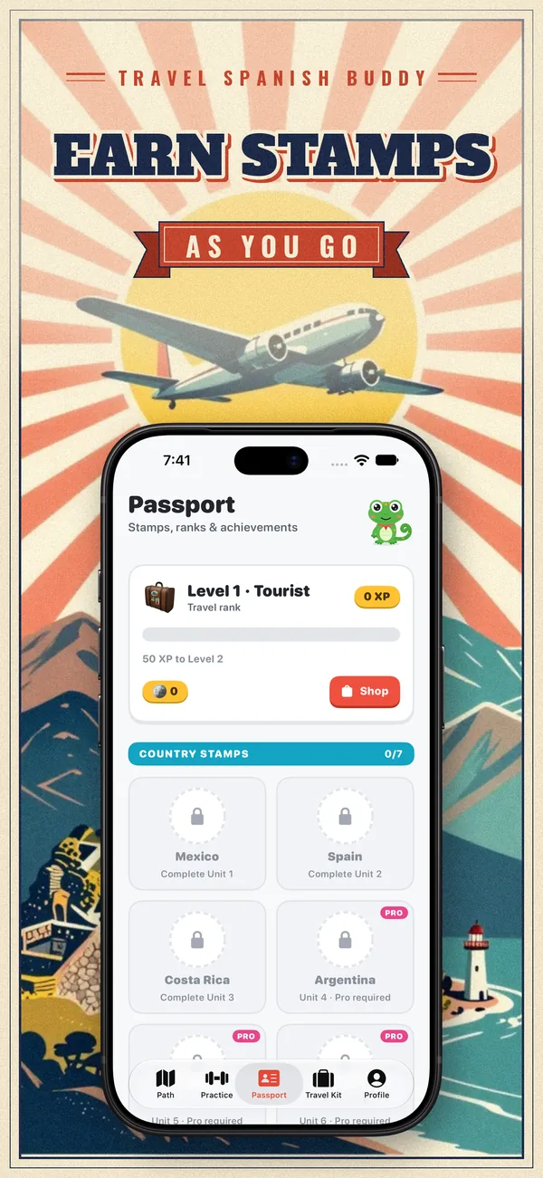 Earn passport stamps as you go